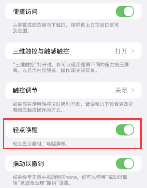 闵行苹果授权维修站分享iPhone轻点无法唤醒怎么办 